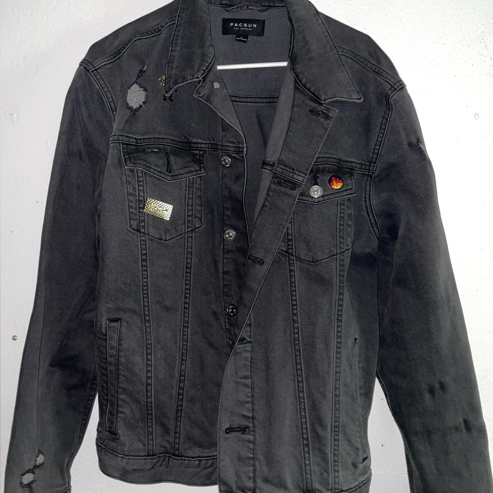 Black biker jacket size Large